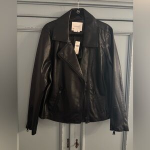 Anthropologie faux leather moto jacket